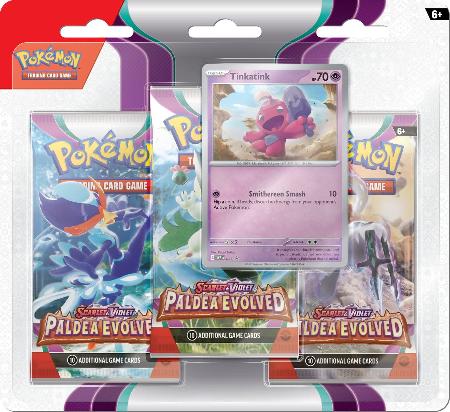 Pokémon Paldea Evolved 3-pack Blister: Includes 3 Booster Packs + 1 Holographic Promo Card