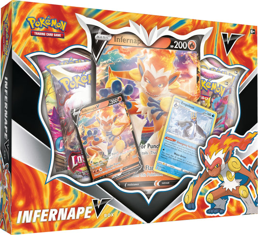 Pokémon Infernape V Box - Includes 4 SWSH Booster Packs + 3 Promos