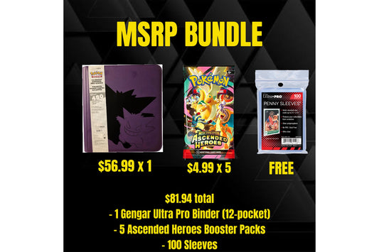 Pokémon Ascended Heroes MSRP Bundle + Ultra Pro Binder (Gengar 12 Pocket Portfolio)