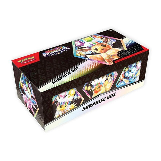 Pokémon Prismatic Evolutions Surprise Box - Includes 4 Booster Packs + 1 Promo