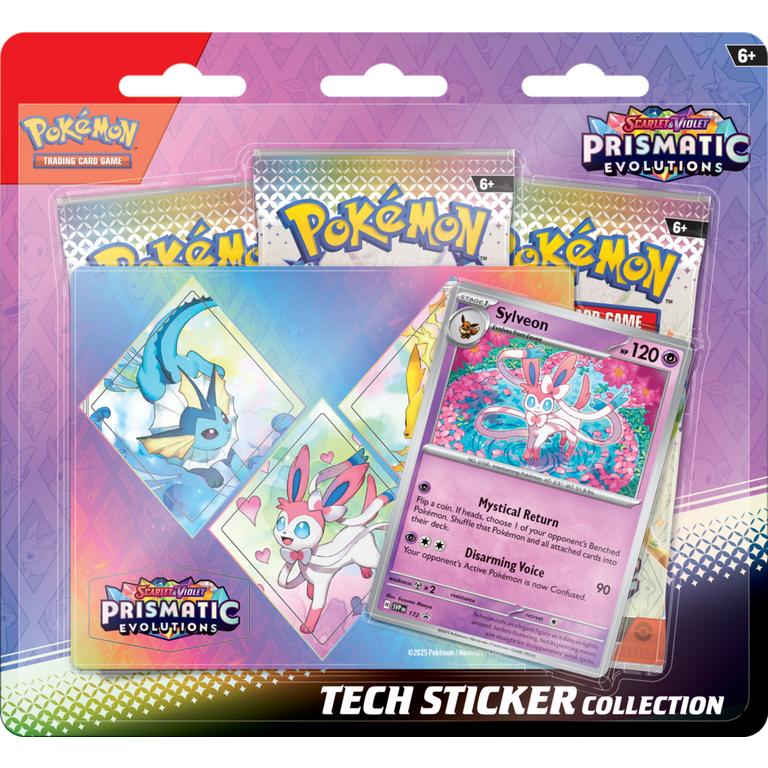 Prismatic Evolutions Tech Sticker Collection - Includes 3 Booster Packs